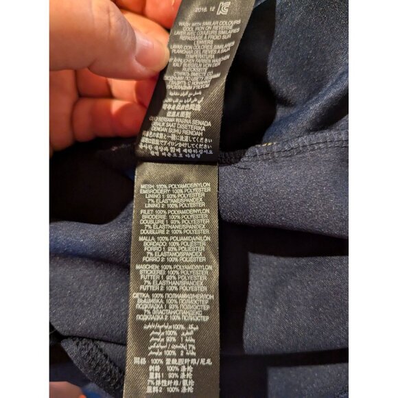 Lipsy London US 6 Floral Embroidered Navy Off-Shoulder Dress bodycon party - Picture 5 of 5